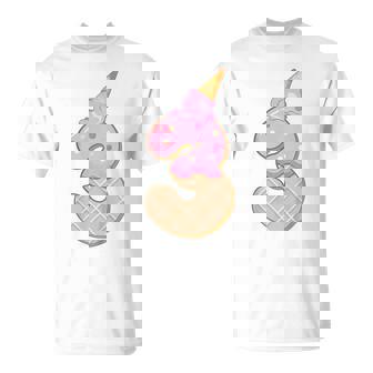 Niños 3Er Cumpleaños Niña 3 Años Helado Número 3 Camiseta unisex - Regaloses