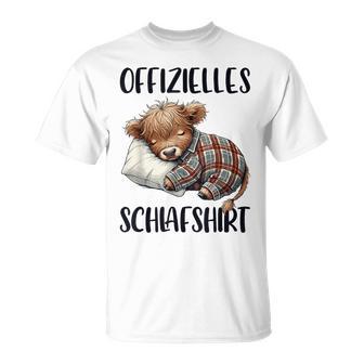 Official Highland Cow Highland Cow Sleep T-Shirt - Geschenkecke