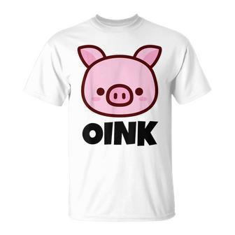 Oink Lindas Camisas De Cerdo Para Niños Cara De Cerdo De Dibujos Animados Camiseta unisex - Regaloses