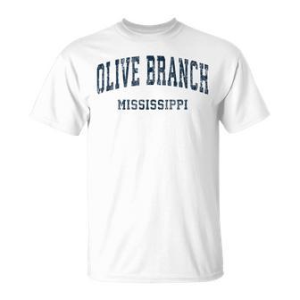 Olive Branch Mississippi MS Vintage Varsity Sports Navy Desi T-Shirt - Monsterry