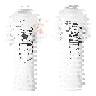 Panda En Bolsillo Con Corazones Lindo Panda De Bolsillo Camiseta unisex - Regaloses