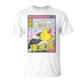 Pato De Goma Surf Kanagawa Wave Kawaiiaporwave Duck Camiseta unisex - Regaloses