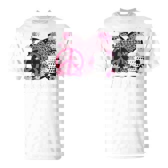 Peace Love Golf Lover Leopard Print Girls Cute Golf T-Shirt | Mazezy