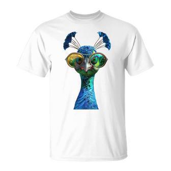 Pfau Motiv Blauer Pfau Pfauen Peacock Rad Pfauenrad Pfau T-Shirt - Geschenkecke