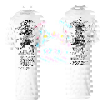 Pink Or Blue Gammy Loves You Messy Bun Mother's Day T-Shirt | Mazezy
