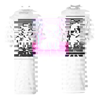 Pixelated Retro Gaming 8-Bit Minimalist Nostalgic Cat Art T-Shirt - Monsterry