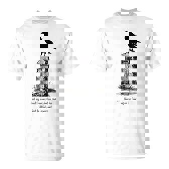 The Raven El Cuervo Poe Usher Lápida Gótico Nevermore Oscuro Camiseta unisex - Regaloses