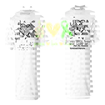 Regalos De Concientización Sobre Salud Mental Green Peace Love Hope Camiseta unisex - Regaloses