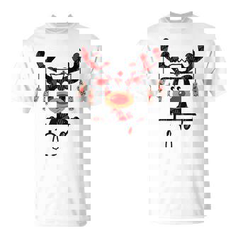 Reindeer Scrubs Christmas Scrub Top Rubber Gloves Nurses T-Shirt - Monsterry