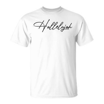 Religion Faith And Hallelujah T-Shirt - Geschenkecke