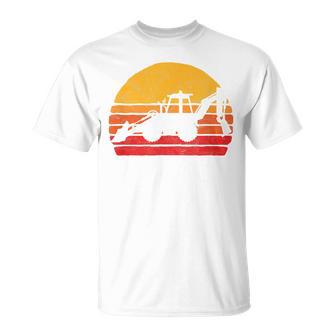 Retro Backhoe Loader Vintage Construction T-Shirt - Thegiftio UK