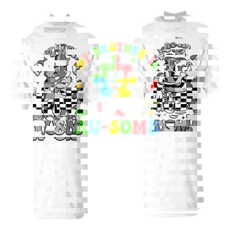Retro My Brother Is Awesome Autism Awareness Sister Autistic T-Shirt - Thegiftio UK