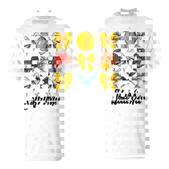 Retro Cute Softball Mimi Bow Softball Mom Women T-Shirt - Thegiftio UK