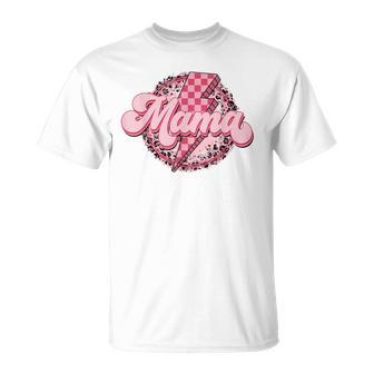 Retro Groovy Mama Leopard Mom Mother's Day Women T-Shirt - Thegiftio UK