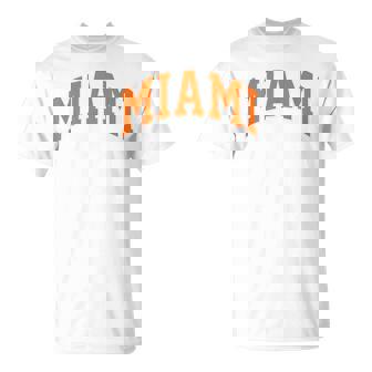 Retro Miami Miami Vintage Classic Orange Green Fl T-Shirt - Seseable