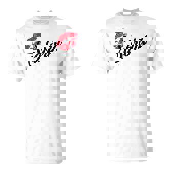Sabrina Bold Red Lips Personalized Name For And Girls T-Shirt | Seseable CA