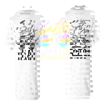 Salty Beach Sunset Sunglasses Summer Vacation Beach Party T-Shirt - Monsterry