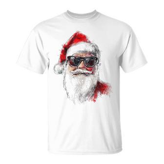 Santa Claus Christmas Graphic X-Mas Sunglasses Santa T-Shirt - Geschenkecke