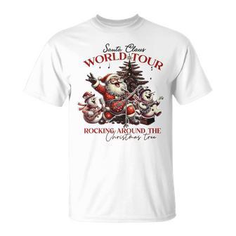 Santa Claus World Tour Christmas Music Musician Band Blue T-Shirt - Geschenkecke