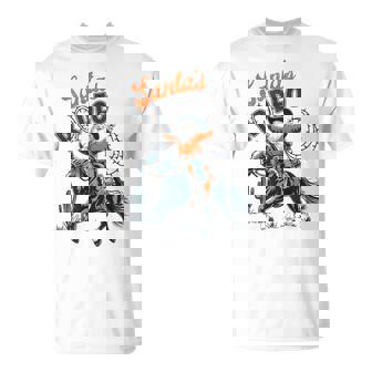Santa's Rodeo Country Western Christmas Santa Claus Cowboy T-Shirt - Monsterry