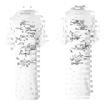 Shark Encyclopedia Simple Animal Sketch T-Shirt - Monsterry