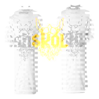 Skol With Helmet And Beard Distressed T-Shirt - Seseable