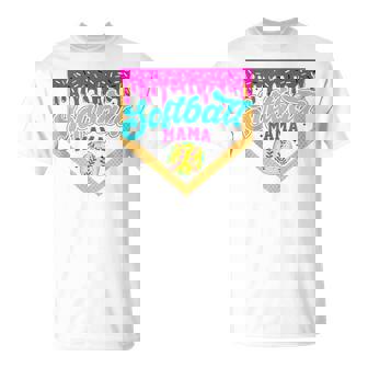 Softball Mama Drip Ice Cream Dripping Game Day Softball Mom T-Shirt | Seseable UK