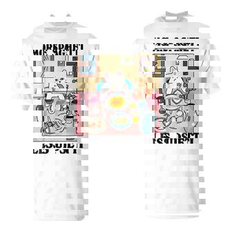 More Spaghetti Less Upsetti Cute Cat Quote T-Shirt | Seseable CA