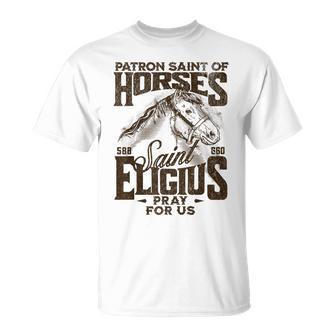 St Eligius Patron Saint Of Horses Catholic Saint Horseback T-Shirt - Monsterry