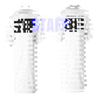 Staff Back Blue Text Uniform For Adult Camiseta unisex - Regaloses