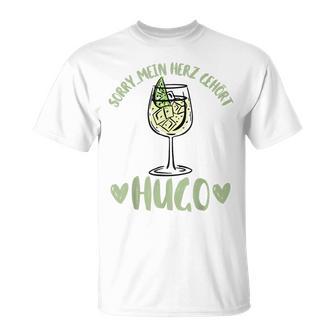 Summer Mein Herz Gehört Hugo Spritz Sekt Elderblüte Wein Gray T-Shirt - Geschenkecke