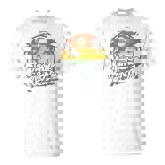 Sunshine And Good Wine Beach Retro 70s Vintage Vacation T-Shirt - Monsterry