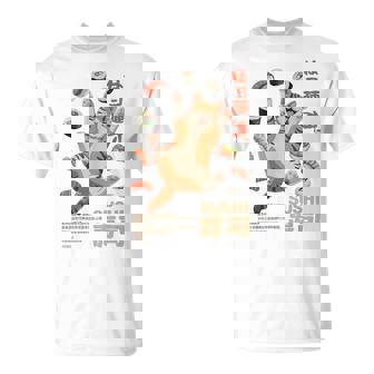 Sushi Lover Happy Cat Comida Japonesa Diseño Divertido Camiseta unisex - Regaloses