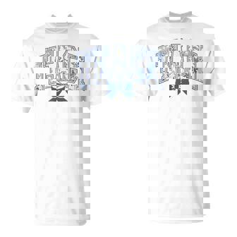 Teacher Coquette Toile Blue Bow Floral T-Shirt - Seseable