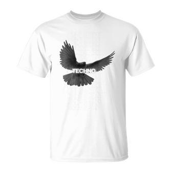 Techno Holy Spirit Rave Bird Raabe Hardtechno Deep Trance T-Shirt - Geschenkecke