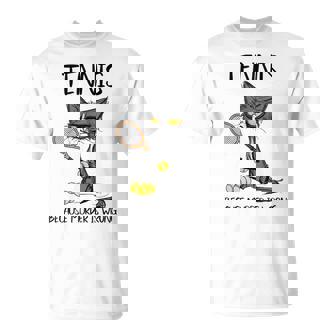 Tennis Because Murder Is Wrong Cat Plays Tennis T-Shirt - Monsterry