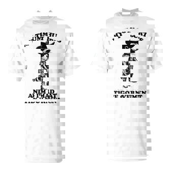 My Tummy Hurts And I'm Mad At The Government Cowboy Raccoon T-Shirt - Monsterry