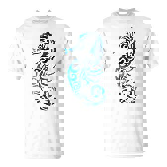 Turquoise Seahorse Ocean Design T-Shirt - Monsterry
