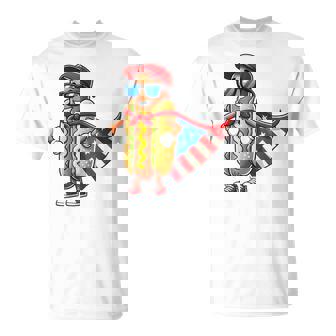 Twin Hot Dog Patriotic Hot Dog American Flag USA 4th T-Shirt - Monsterry