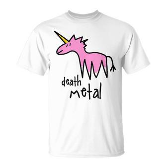 Unicornio De Metal Pesado Rosa Death Metal Camiseta unisex - Regaloses