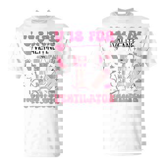 V Is For Vent Valentine Respiratory Therapist Healthcare T-Shirt - Thegiftio UK