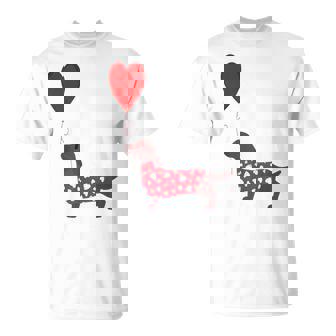 Valentines Wiener Dachshund Doxie In Dog Dress T-Shirt - Monsterry