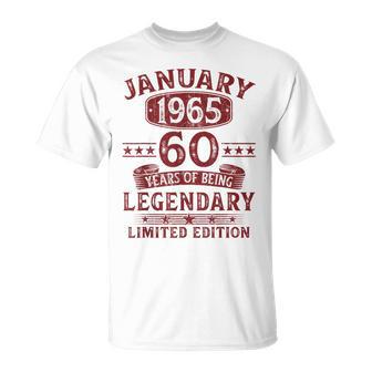 Vintage January 1965 60Th Birthday T-Shirt - Geschenkecke