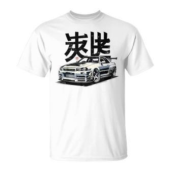 Vintage Jdm Skyline R34 Automotive Jdm Legend Tuning Car Camiseta unisex - Regaloses