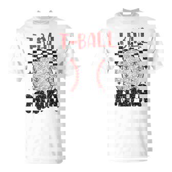 Vintage T-Ball Mama Softball Mom Checkered Print T-Shirt - Seseable