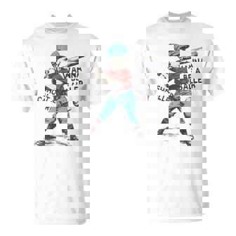 Wanna Be A Baller Shot Caller Retro Game Day Baseball Boy T-Shirt - Seseable