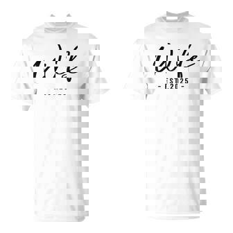 Wife Est 2025 Just Married Honeymoon Hubby Wife Est 2025 T-Shirt - Monsterry