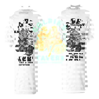 Woman Arm Wrestling Bear Shirt Man In Woods Meme T-Shirt - Monsterry