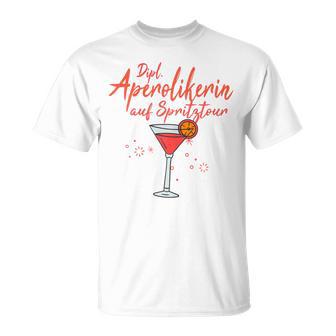 Women's Dipl Aperolian On Spritztour Humour Fun S T-Shirt - Geschenkecke