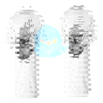 Women's Guten Morgen Ganz Dünne Eis Übelmooigerogel With-Neck Blue T-Shirt - Seseable